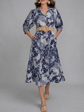 Donna Karan | Dresses | Donna Karan Womens Printed Belted Sleeveless Dress  Sz2 | Poshmark